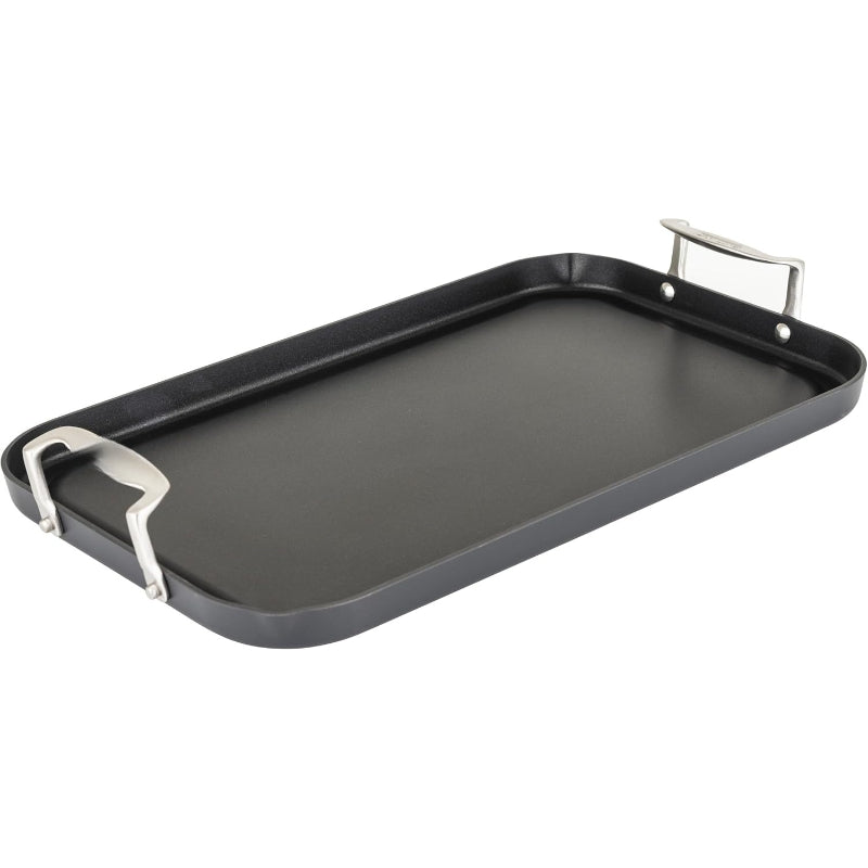19"x11" Hard‑Anodized Double‑Burner Griddle Pan