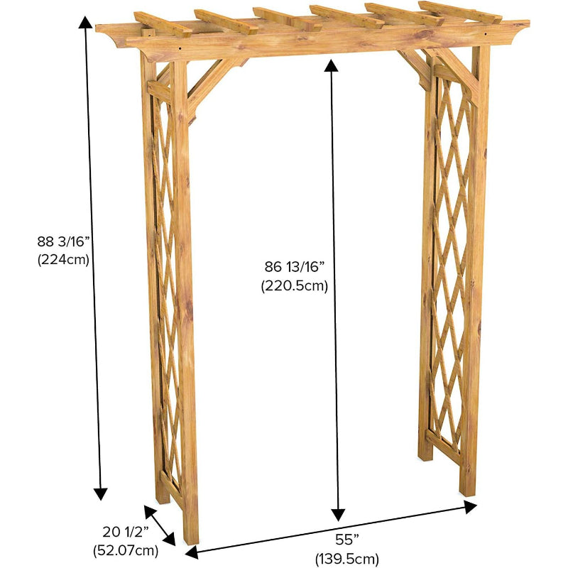 Heartwood Cedar Golden‑Brown Garden Arbor