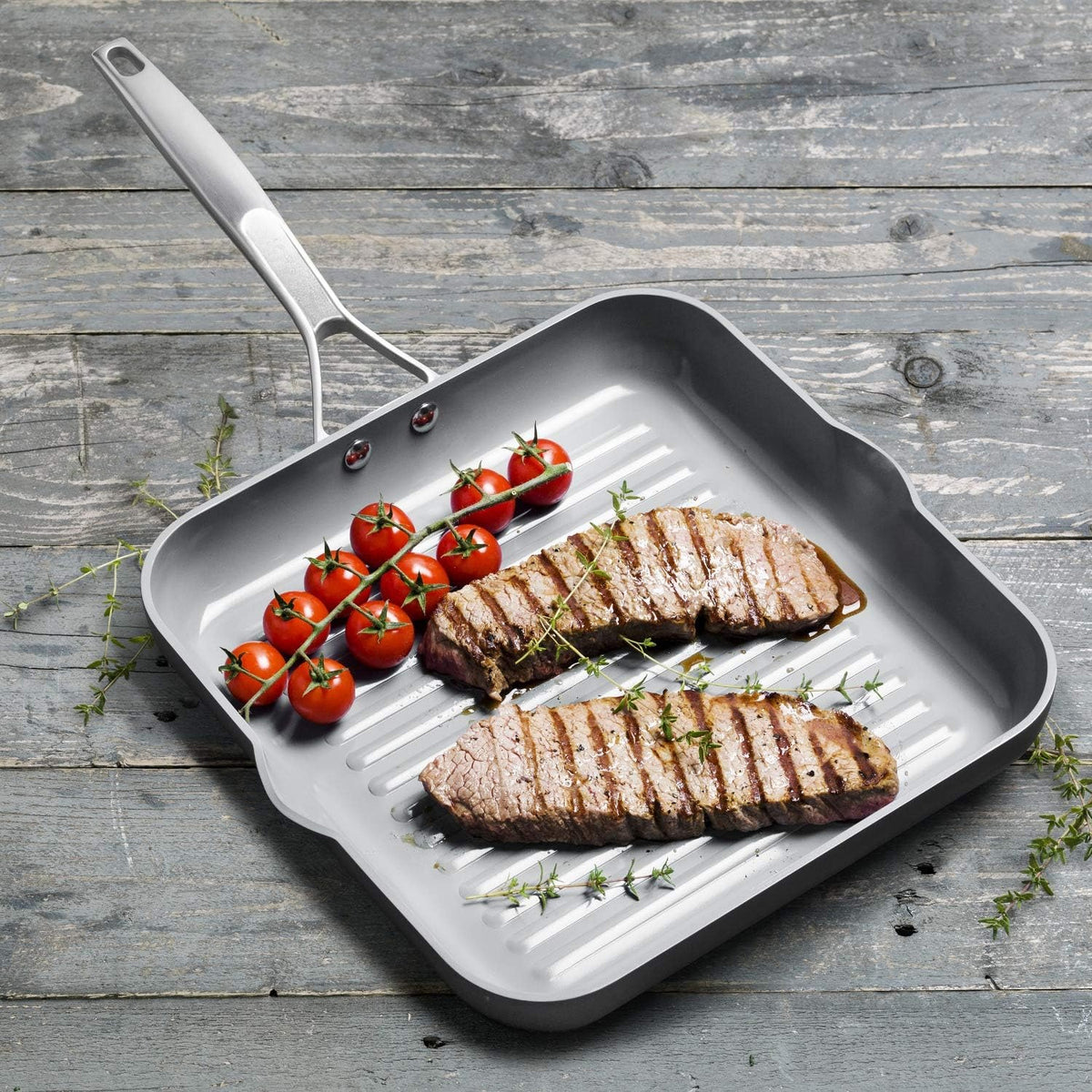 Paris Pro 11" Grey Square Ceramic Grill Pan
