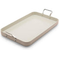 18"x11" Taupe Double‑Burner Griddle Pan