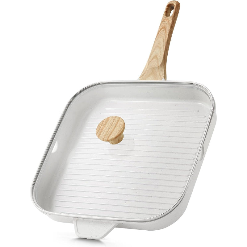 Square Ceramic Grill Pan with Lid