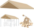 Beige 10'x20' Carport Replacement Canopy Cover