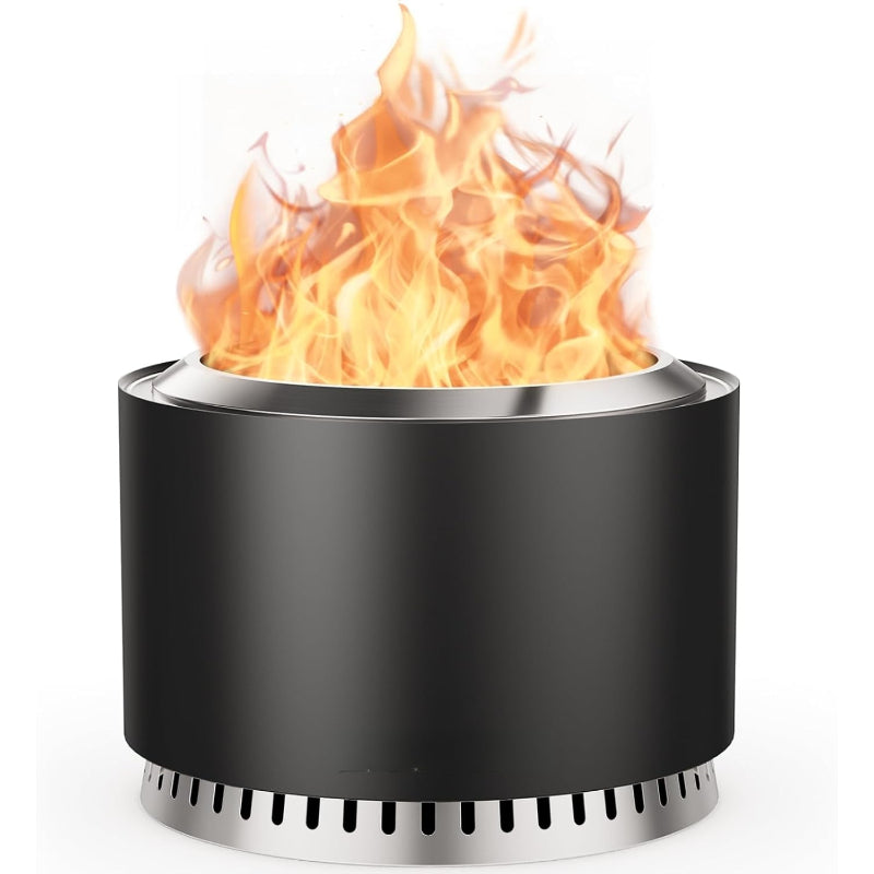 27 Inch Smokeless Fire Pit with Cover & Fire Poker