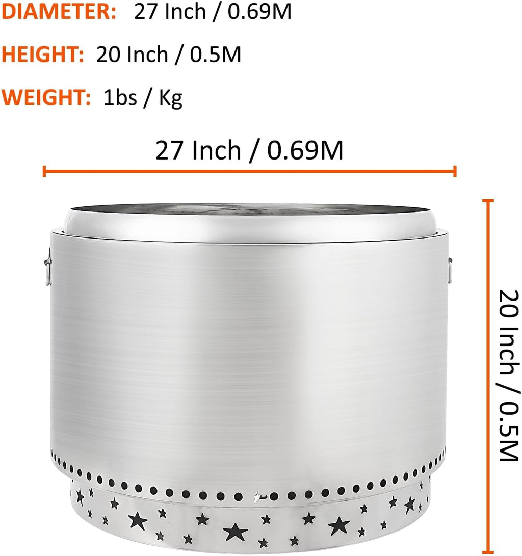 27 Inch Stainless Steel Smokeless Outdoor Fire Pit