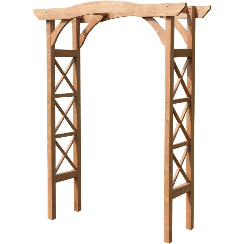 Brown Rectangular Wooden Garden Arbor
