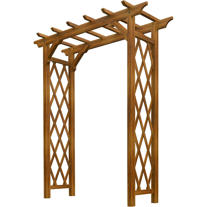 Heartwood Cedar Golden‑Brown Garden Arbor
