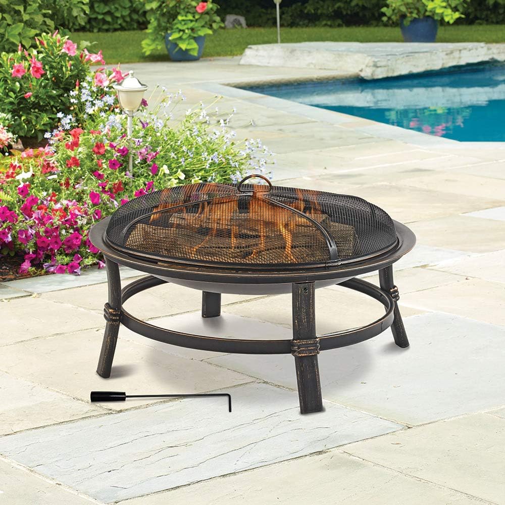 Brushed Copper Wood Burning Outdoor