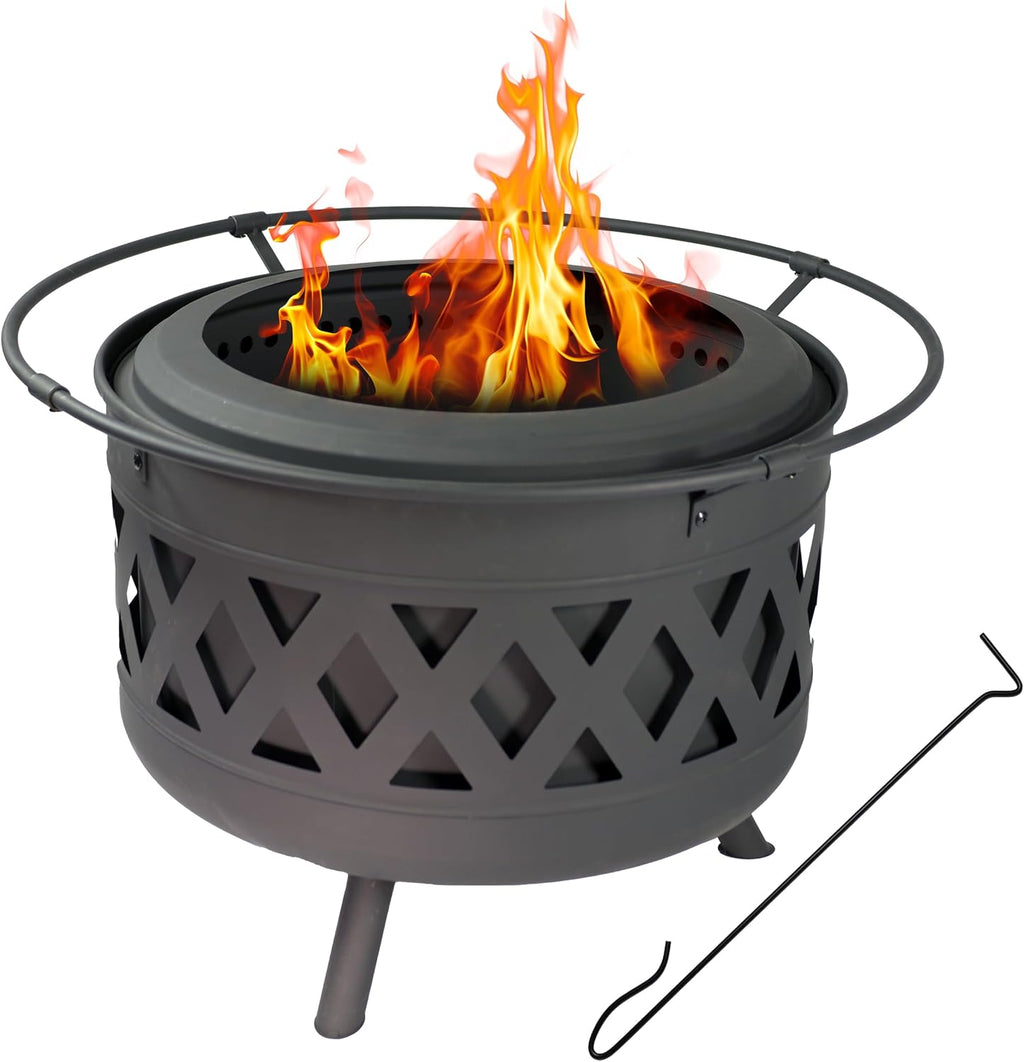 30‑Inch Crossweave Smokeless Wood Fire Pit
