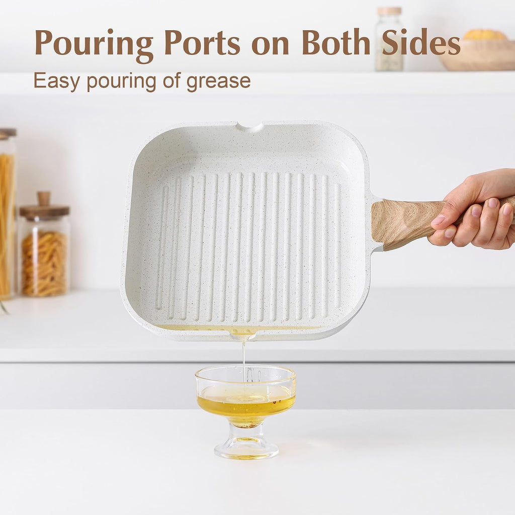 Square Ceramic Grill Pan with Lid
