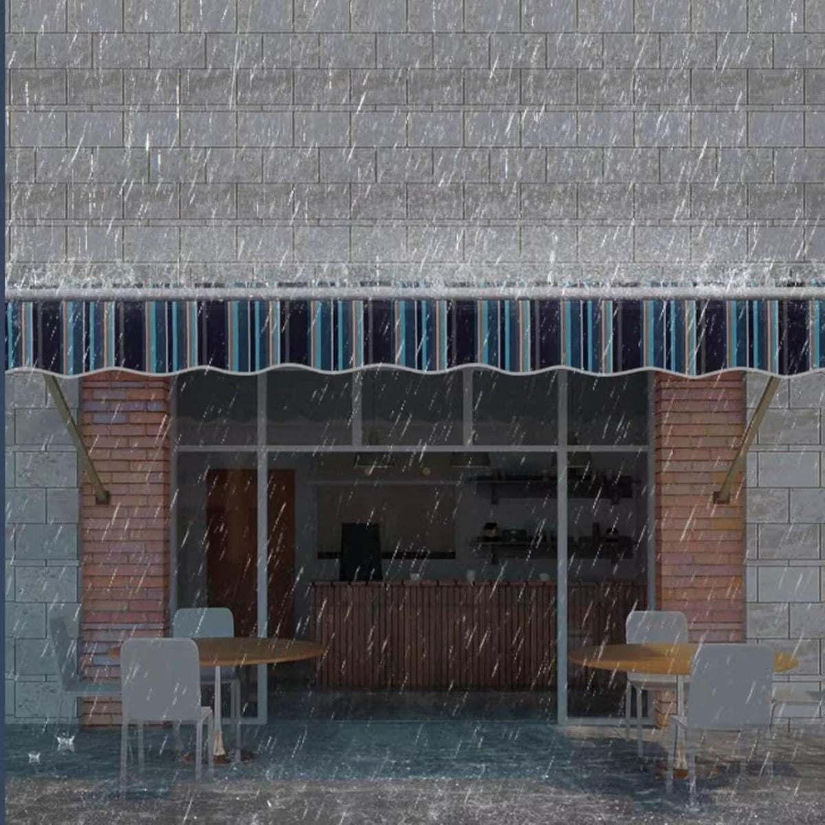 280g UV‑Resistant Polyester Replacement Awning Fabric