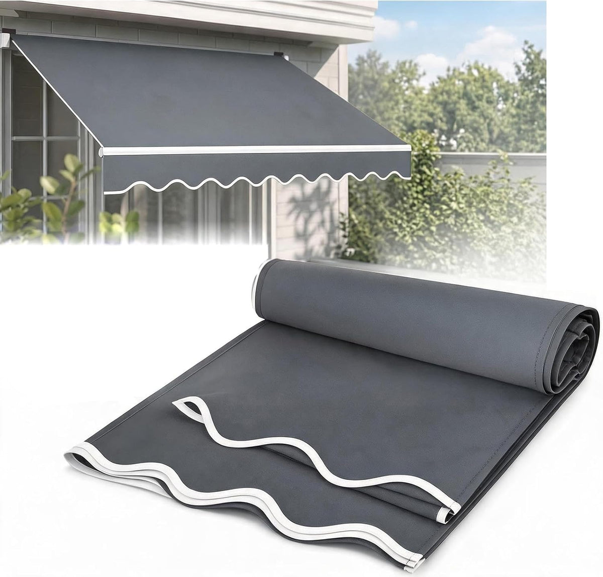 Waterproof Polyester Replacement Awning Cloth 6.6‑20ft