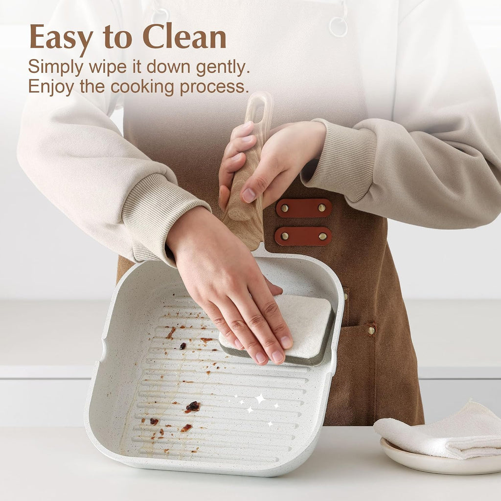 Square Ceramic Grill Pan with Lid