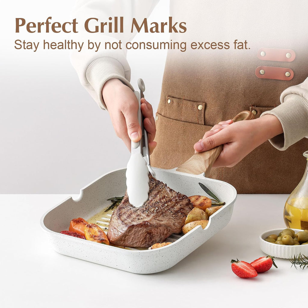Square Ceramic Grill Pan with Lid