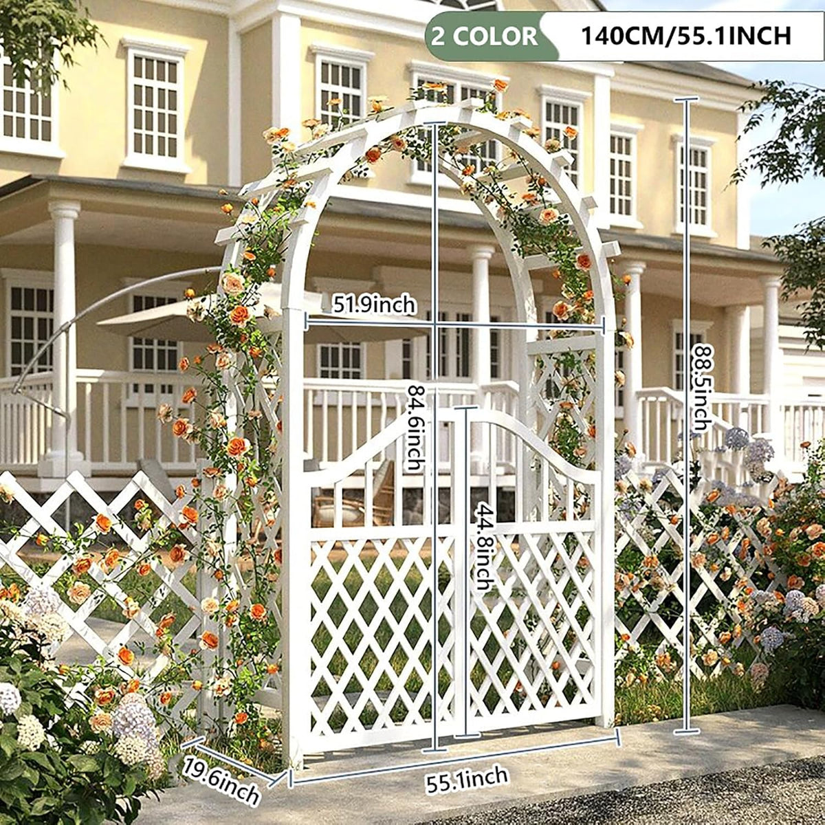 Wooden Lattice‑Gate Garden Arbor Trellis