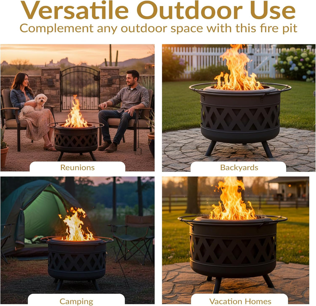 30‑Inch Crossweave Smokeless Wood Fire Pit