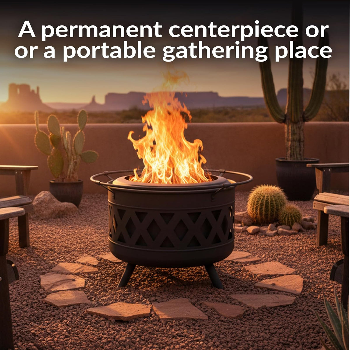 30‑Inch Crossweave Smokeless Wood Fire Pit