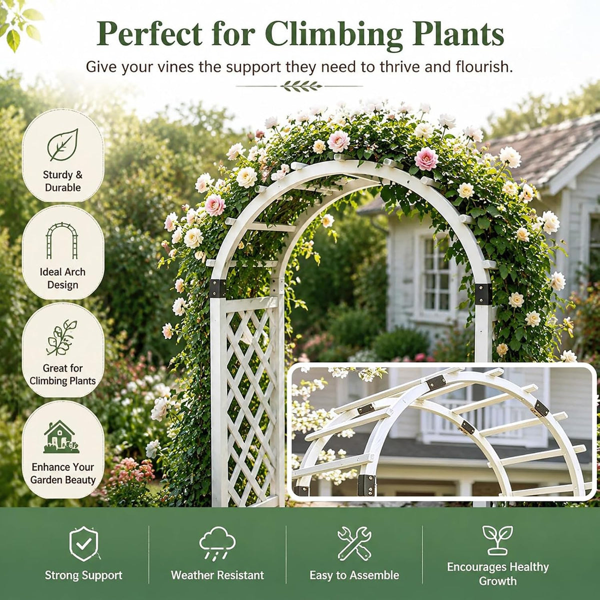 Wooden Lattice‑Gate Garden Arbor Trellis