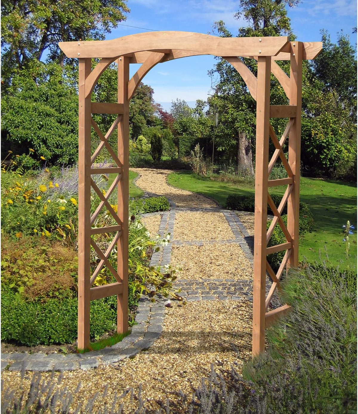Brown Rectangular Wooden Garden Arbor