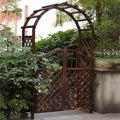 Wooden Lattice‑Gate Garden Arbor Trellis