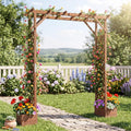 87‑Inch Wooden Garden Arbor With Planter Boxes