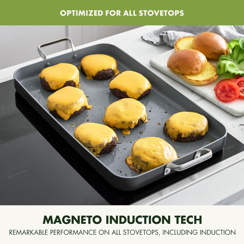 18"x11" Double‑Burner Griddle Pan