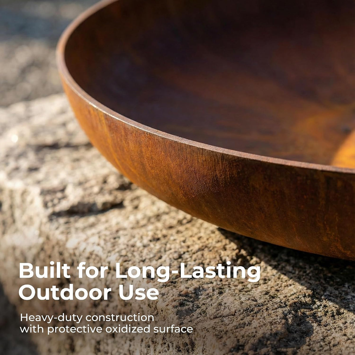 35.5 Inch Large Round Wood‑Burning Fire Pit