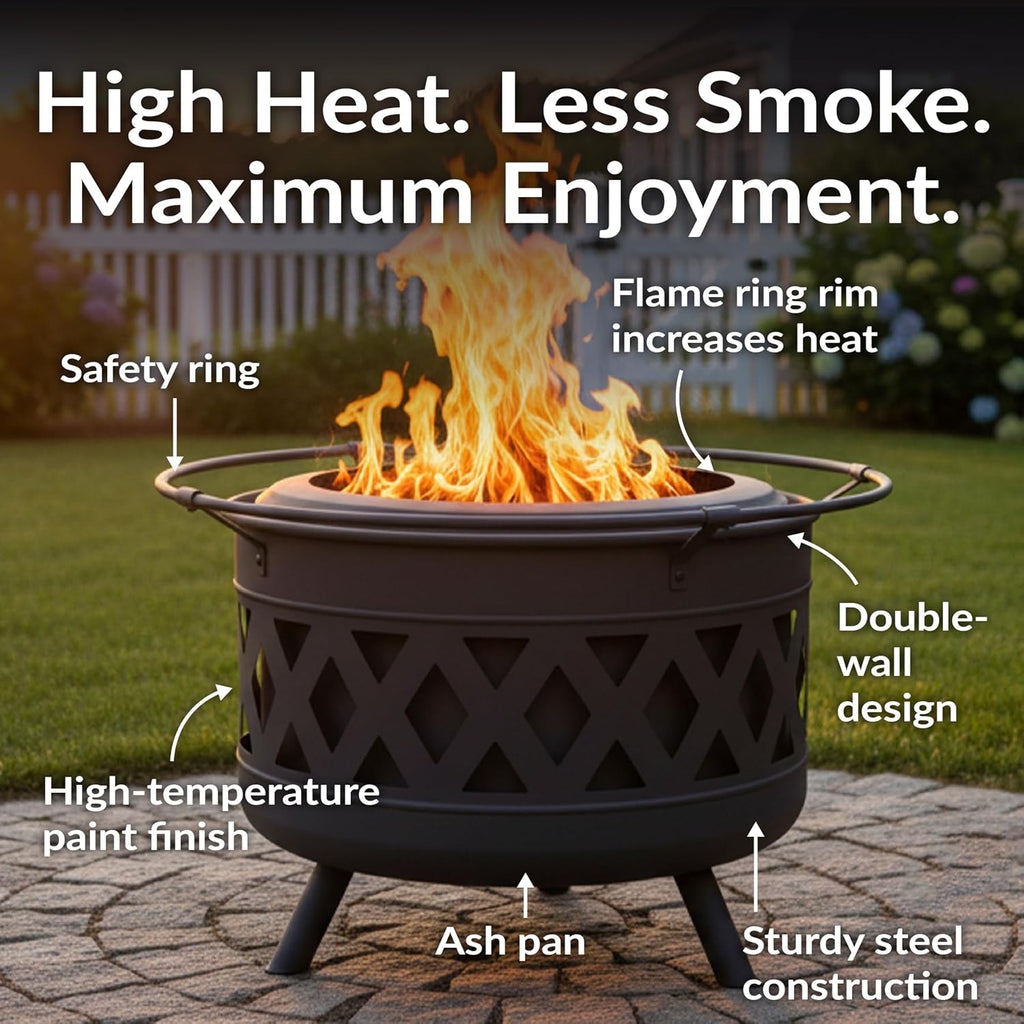 30‑Inch Crossweave Smokeless Wood Fire Pit