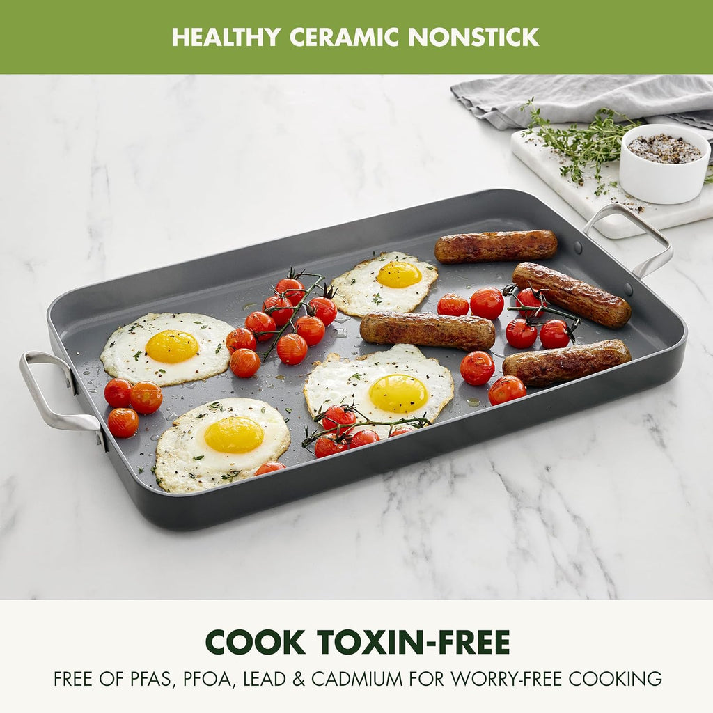 18"x11" Double‑Burner Griddle Pan