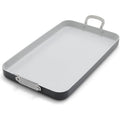 18"x11" Gray Double‑Burner Ceramic Griddle Pan