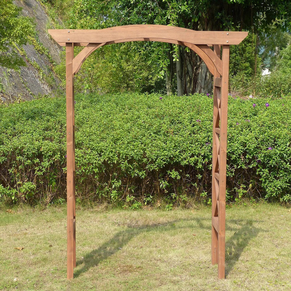 Brown Rectangular Wooden Garden Arbor