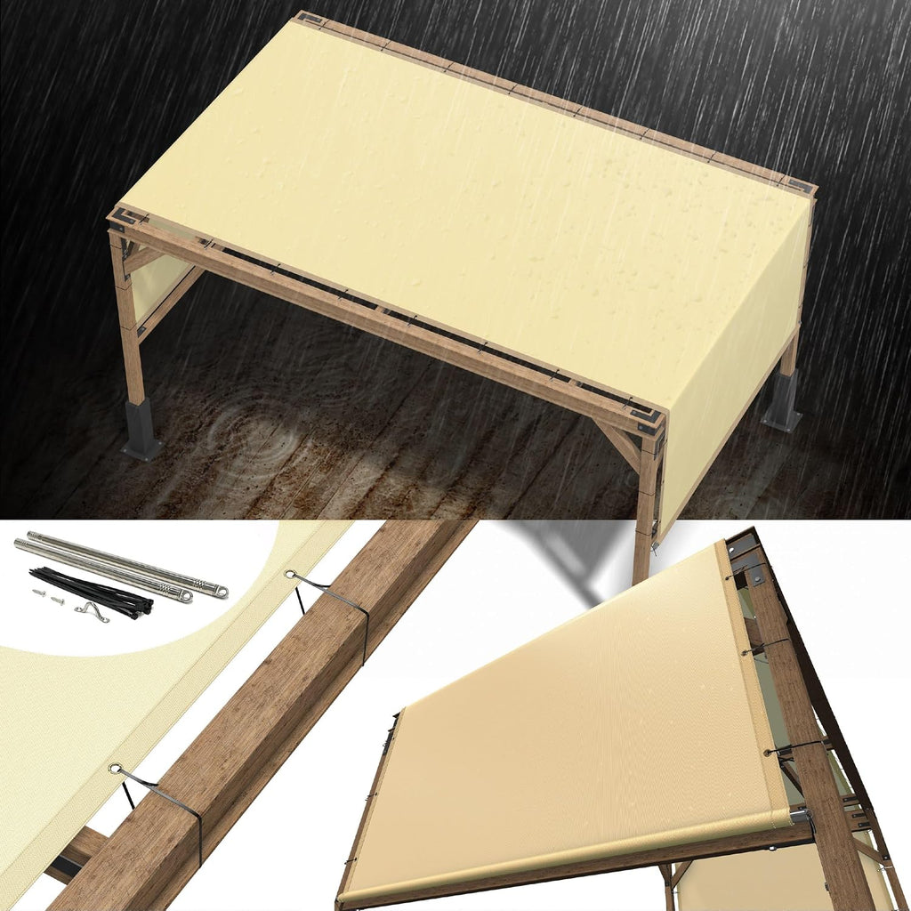 10'x20' Beige Pergola Replacement Canopy Cover