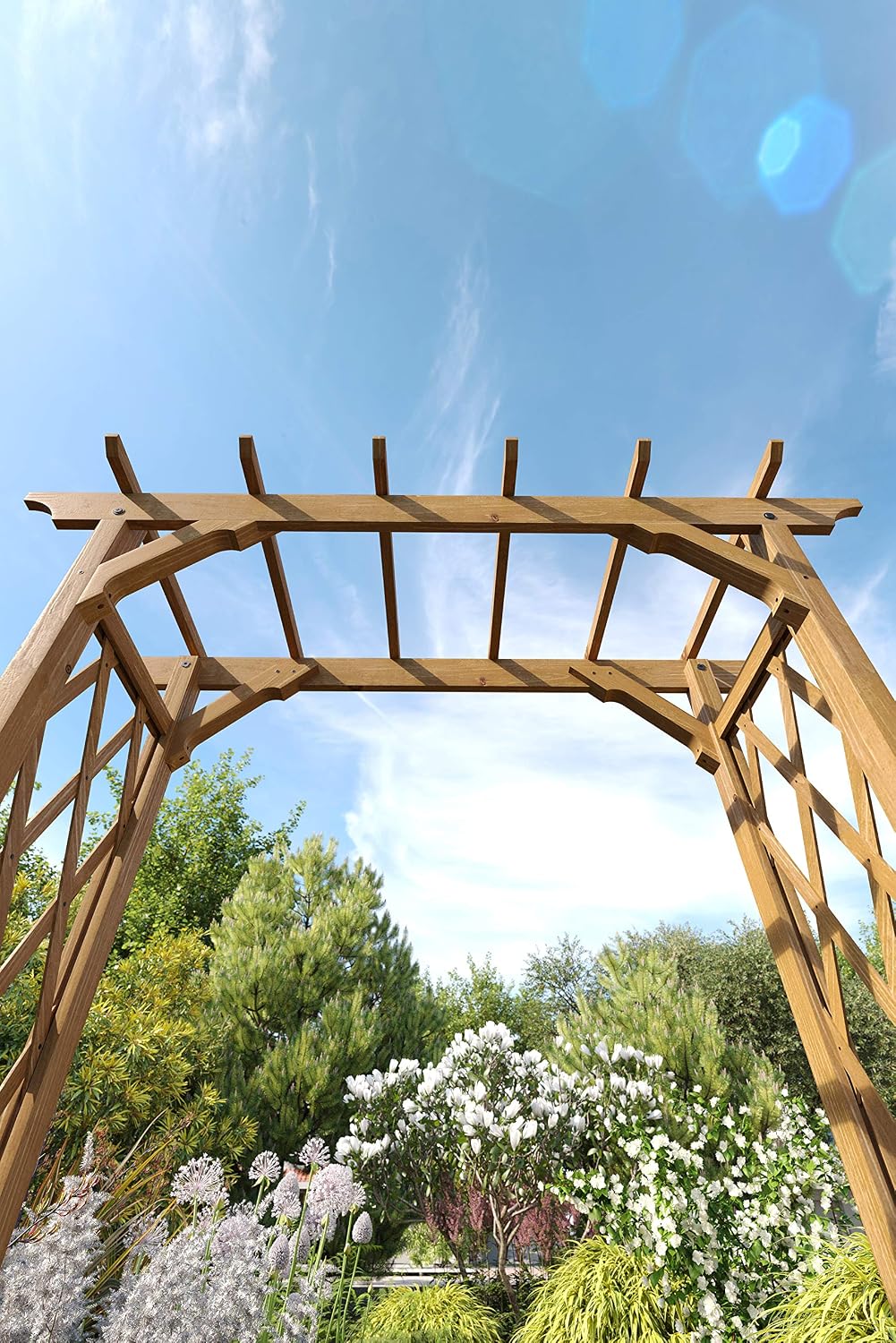 Heartwood Cedar Golden‑Brown Garden Arbor