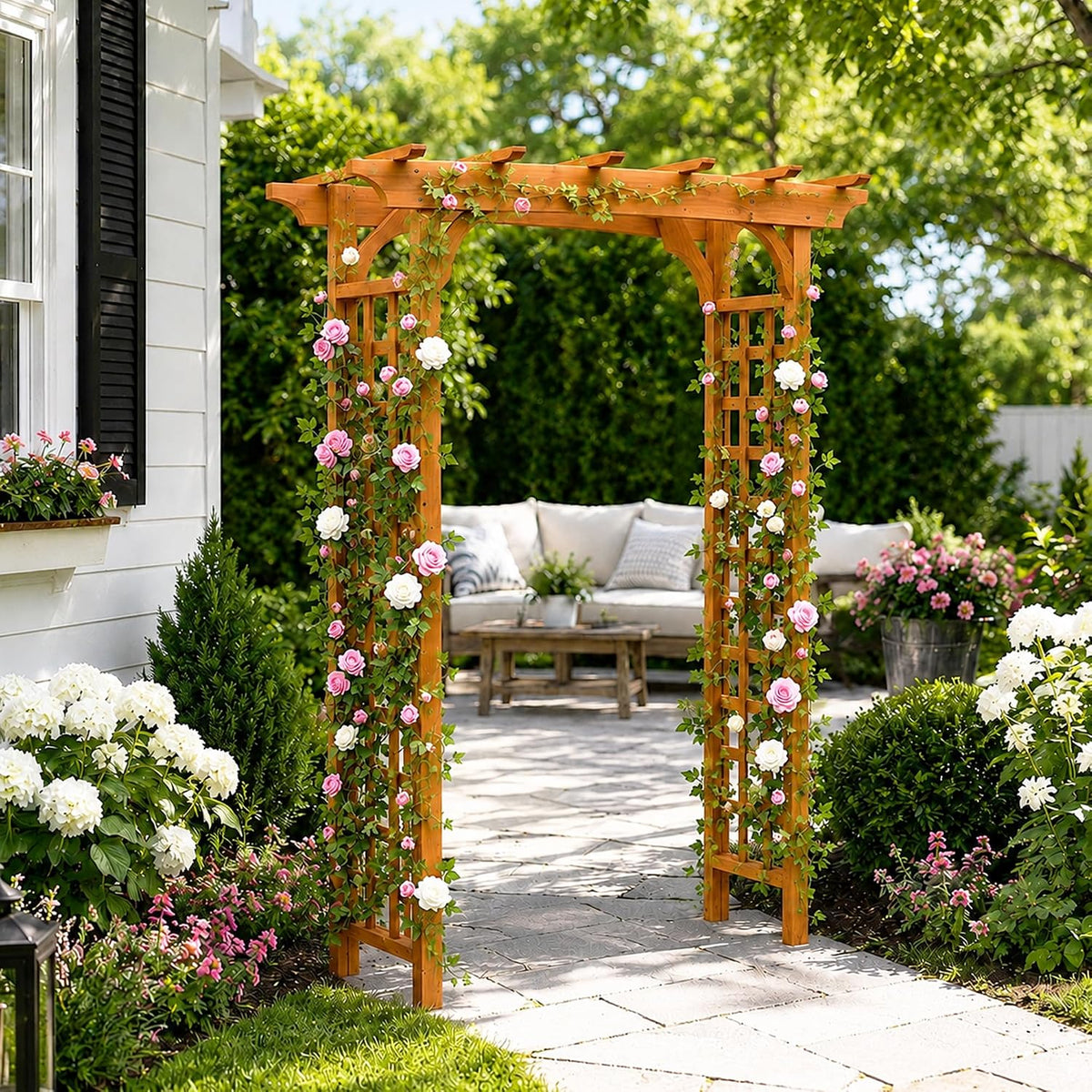 Solid Fir Wood Outdoor Garden Arch Trellis