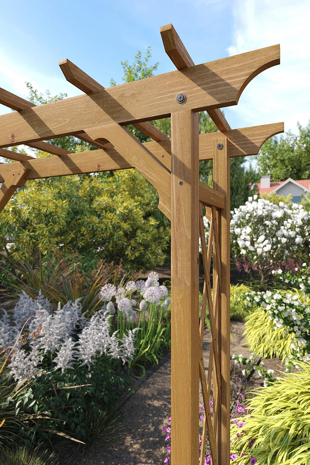 Heartwood Cedar Golden‑Brown Garden Arbor
