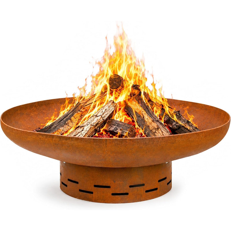 35.5 Inch Large Round Wood‑Burning Fire Pit