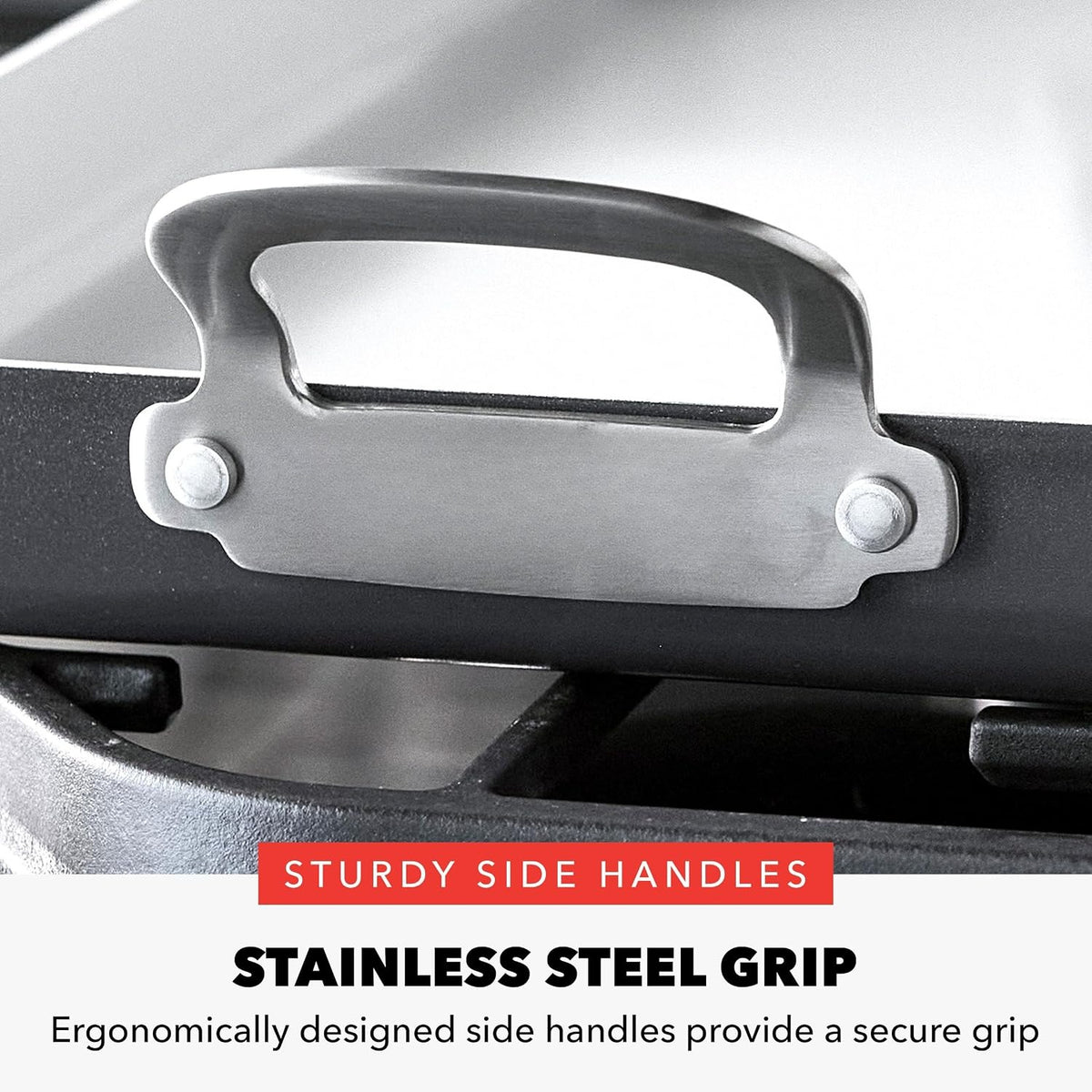 18"x11" Gray Double‑Burner Ceramic Griddle Pan
