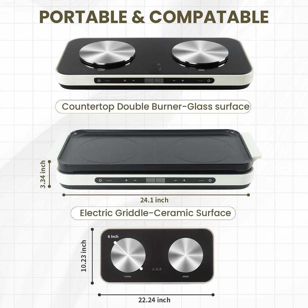Countertop 2‑Burner Electric Hot Plate