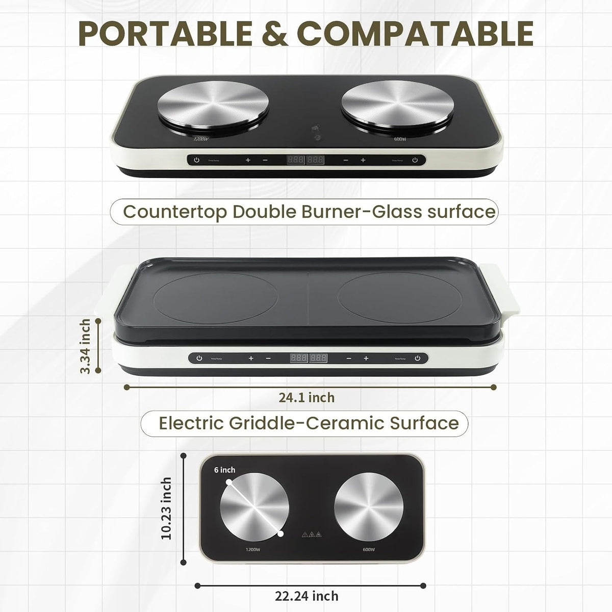 Countertop 2‑Burner Electric Hot Plate